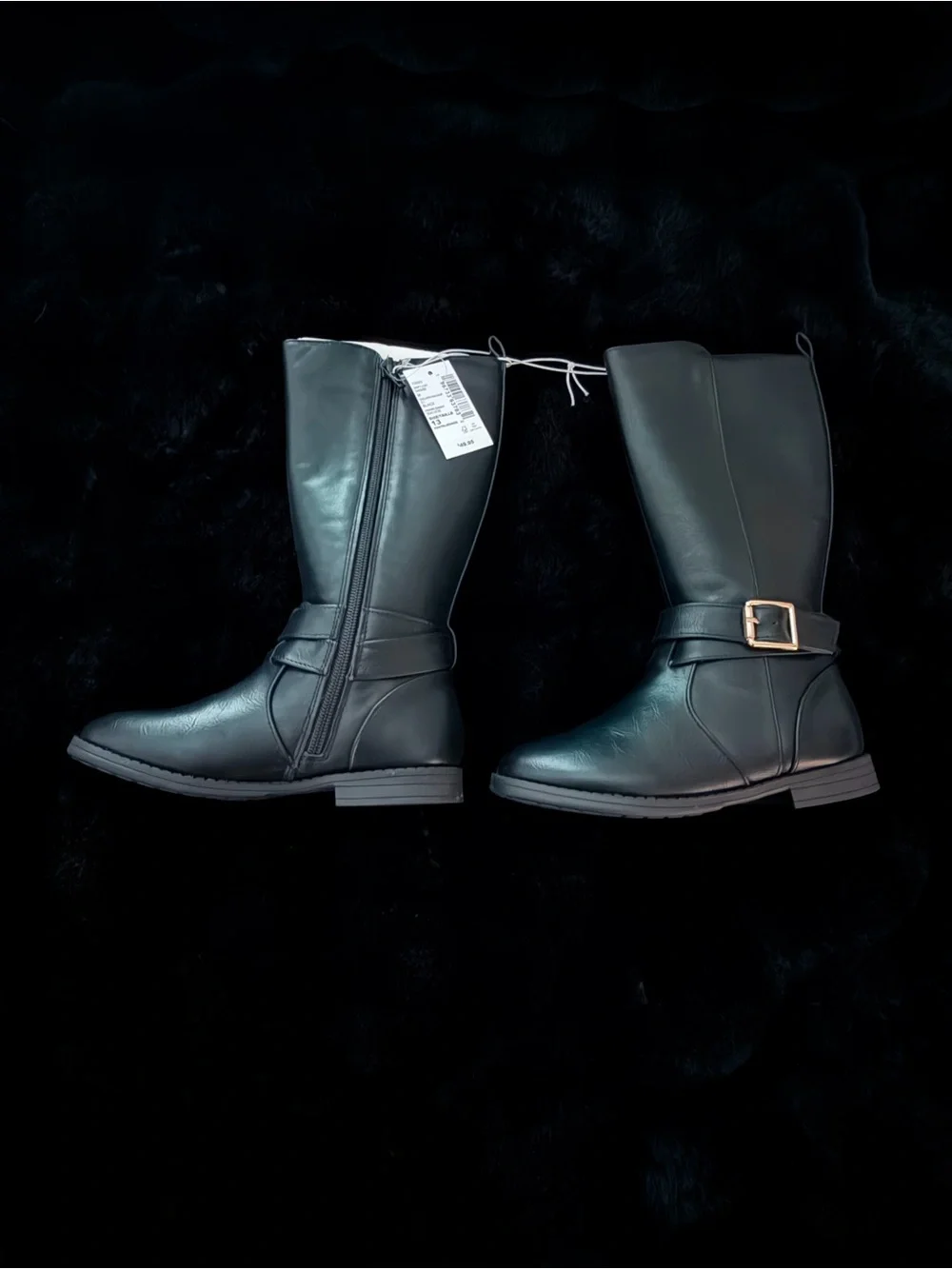 The Children's Place Black Mid-Calf Buckle Riding Boots